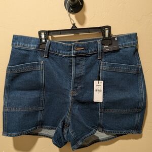 Express Women's Dark Blue Denim Utility Shorts